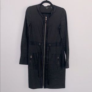 Elie Tahari black long sleeve zipper dress